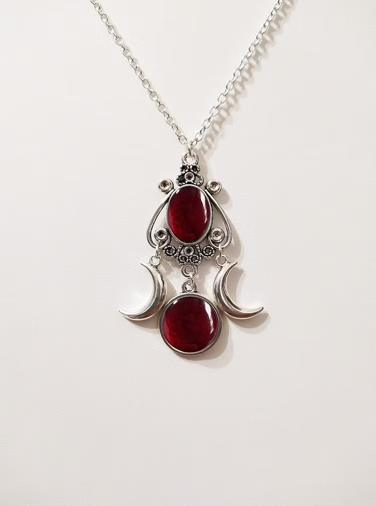 Aaaome Triple Moon Goddess Necklaces