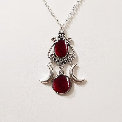 Aaaome Triple Moon Goddess Necklaces