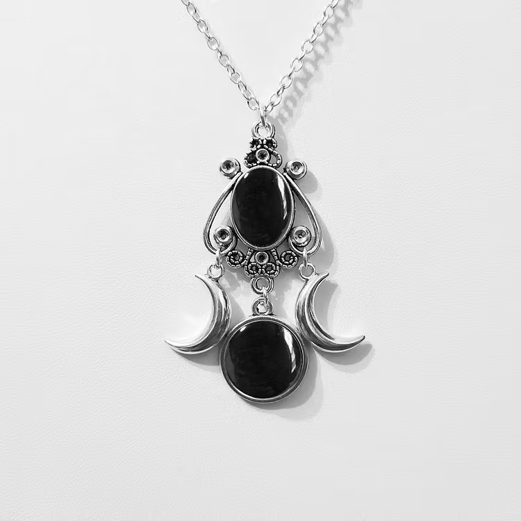 Aaaome Triple Moon Goddess Necklaces