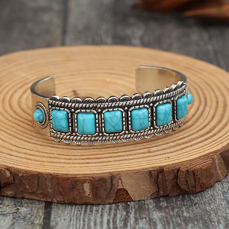 Aoaome Turquoise Lace Opening Bracelets