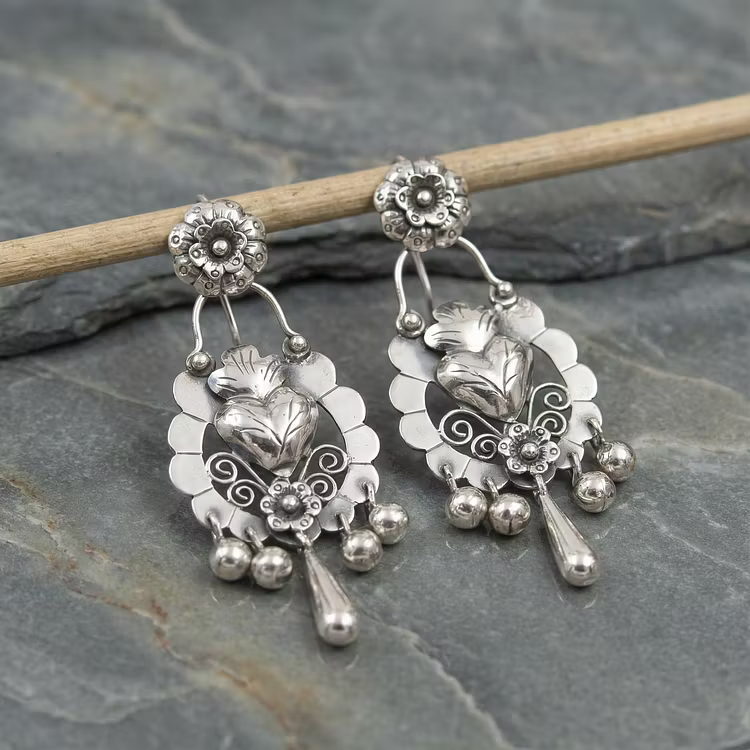 Aoaome Vintage Bohemian Hollow Engrave Flower Earrings
