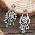 Aoaome Vintage Bohemian Hollow Engrave Flower Earrings