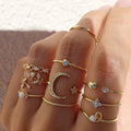 Aoaome 10 Pack of Bohemian Silver and Gold Plated Rings