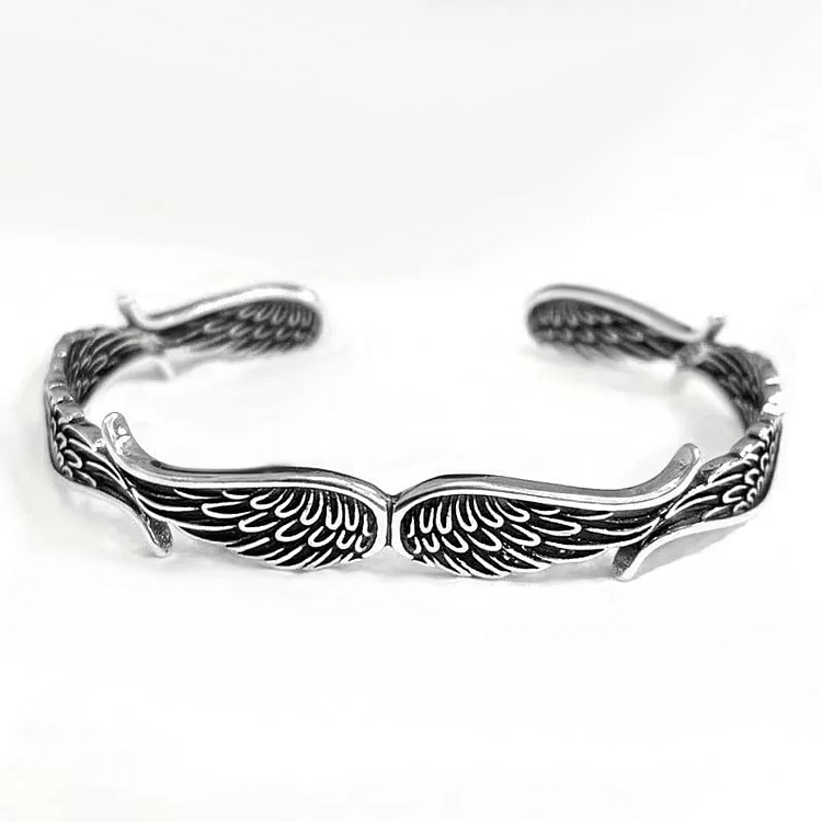 Aoaome Angel Wings Vintage Style Sterling Silver Bracelets