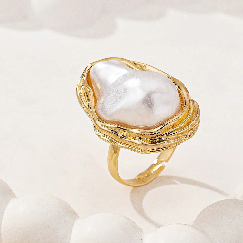 Aoaome Baroque Pearl and Metal Pendant Necklace Sets