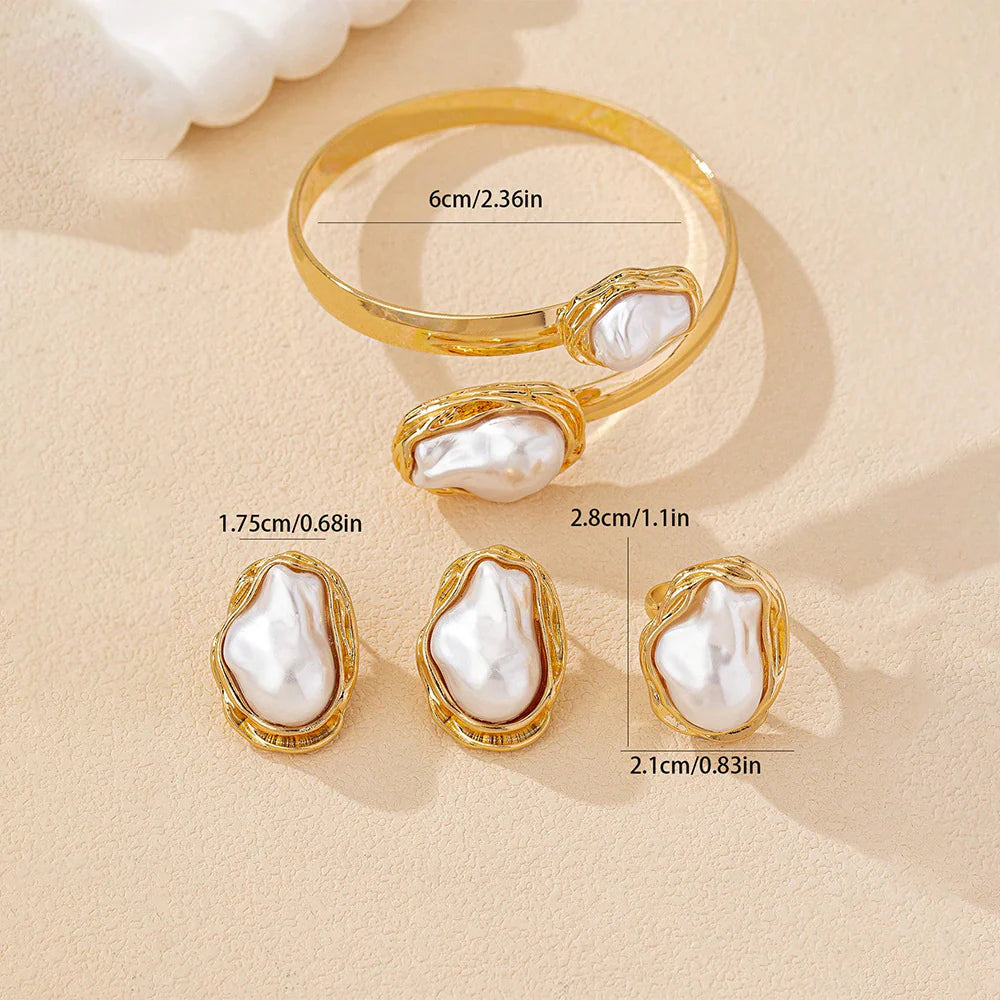 Aoaome Baroque Pearl and Metal Pendant Necklace Sets