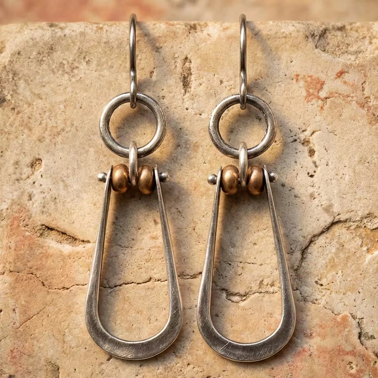 Aoaome Boho Silver Turquoise Dangle Drop Earrings