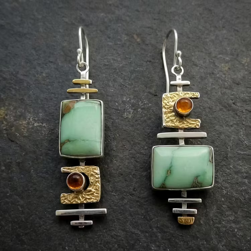 Aoaome Boho Vintage Geometric Drop Hook Earrings