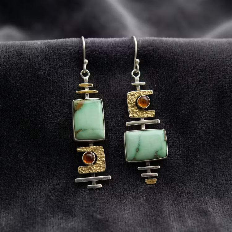 Aoaome Boho Vintage Geometric Drop Hook Earrings