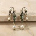 Aoaome Boho with Enamel and Pearls Earrings