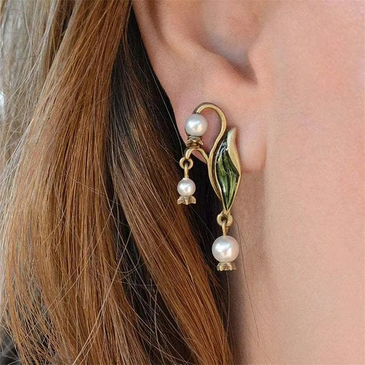 Aoaome Boho with Enamel and Pearls Earrings