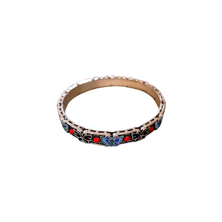 Aoaome Butterfly Drip Oil Flower Round Bracelets