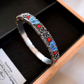 Aoaome Butterfly Drip Oil Flower Round Bracelets