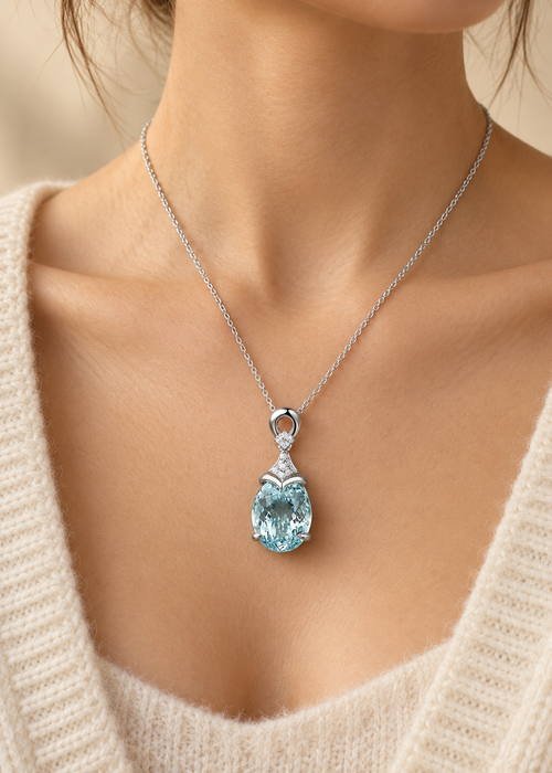 Aoaome Carat Aquamarine Necklaces