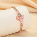 Aoaome Cat's Eye Stone Clover Pink Diamond Bracelets