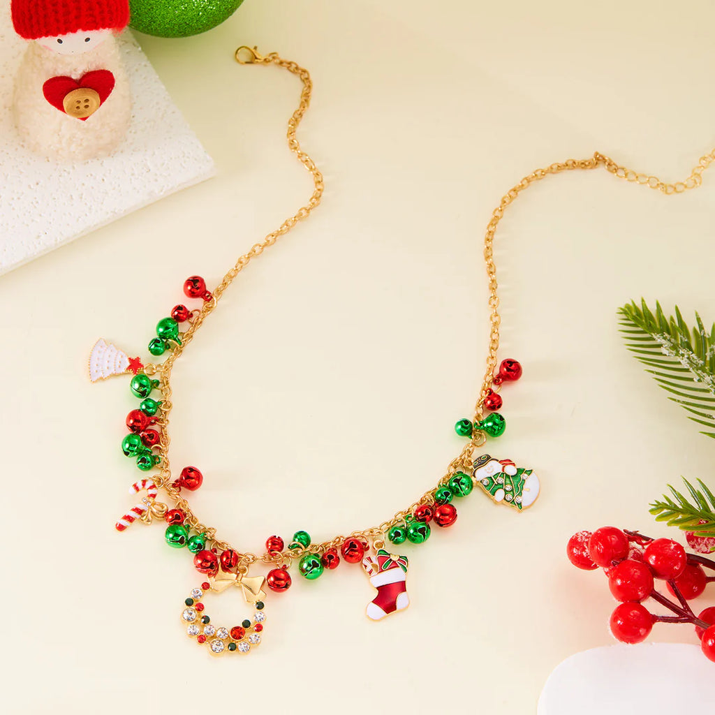 Aoaome Christmas Bells Christmas Tree Sweater Chain Necklaces