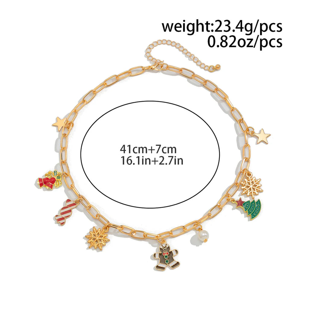 Aoaome Christmas Fashion Bell Christmas Tree Necklace Sets