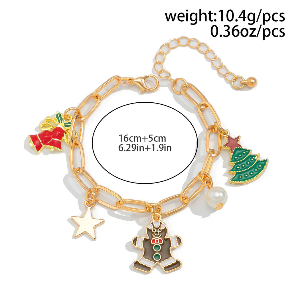 Aoaome Christmas Fashion Bell Christmas Tree Necklace Sets