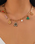 Aoaome Christmas Fashion Bell Christmas Tree Necklace Sets