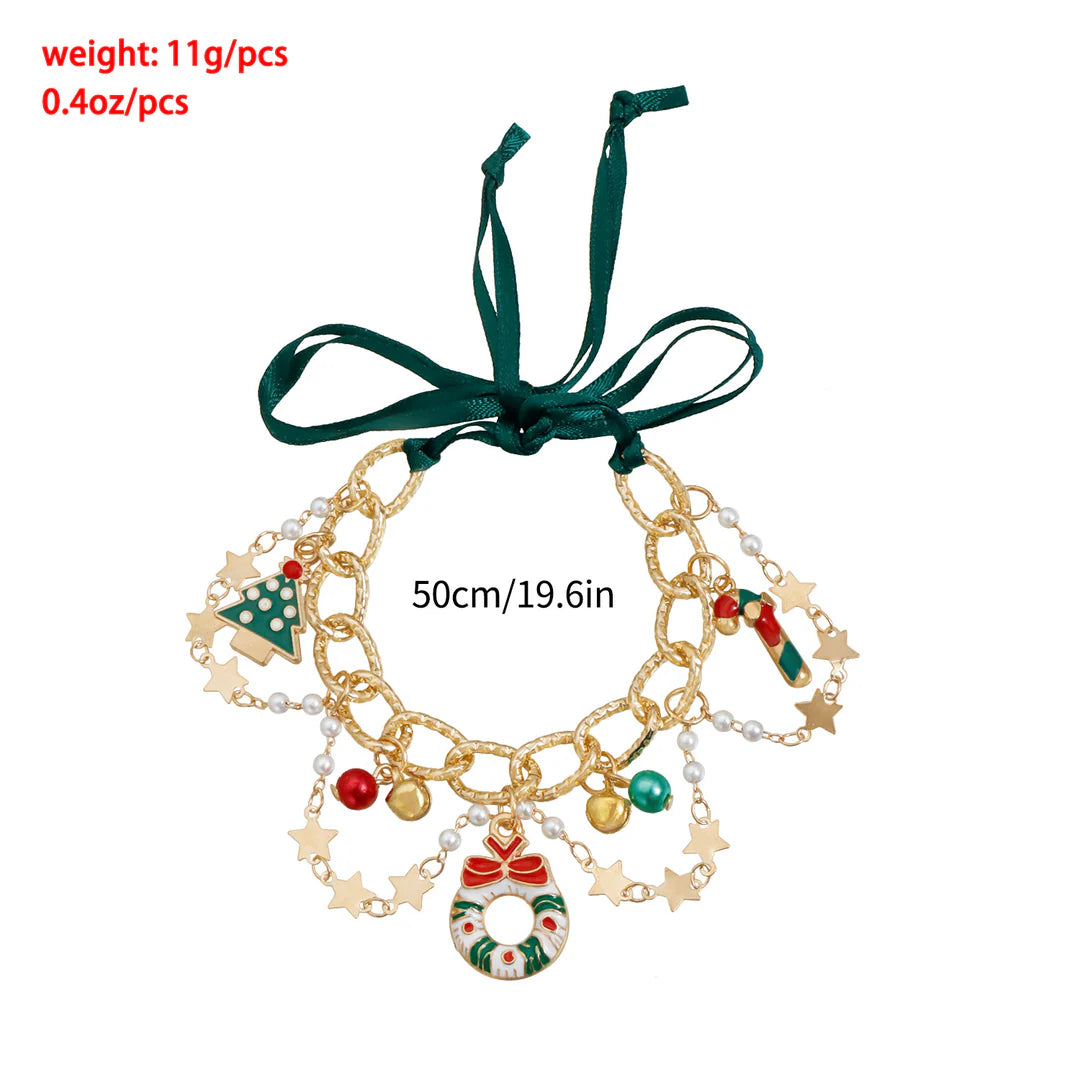 Aoaome Christmas Ribbon Braided Fashion Party Necklaces And Bracelets
