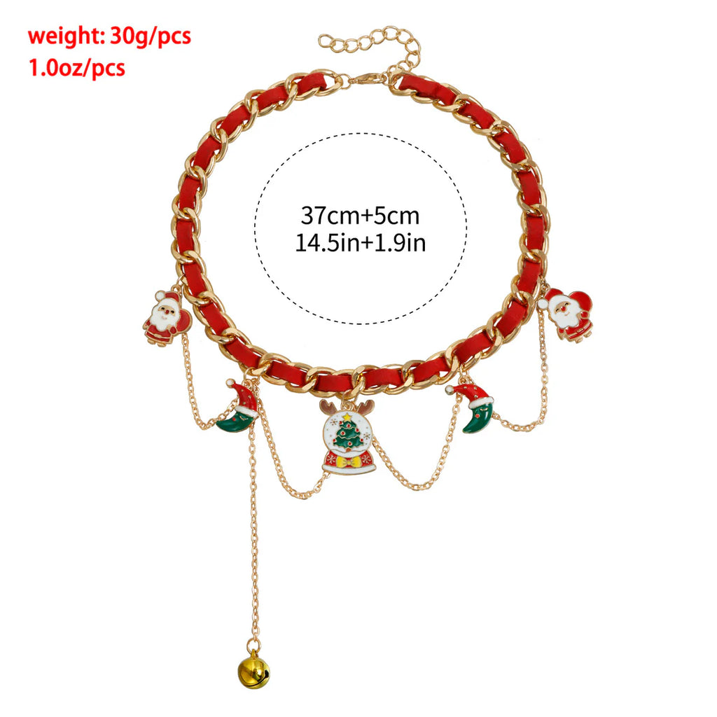 Aoaome Christmas Ribbon Braided Fashion Party Necklaces And Bracelets
