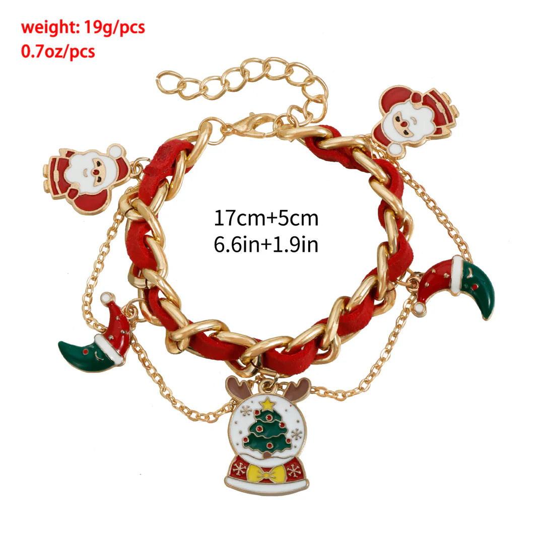 Aoaome Christmas Ribbon Braided Fashion Party Necklaces And Bracelets
