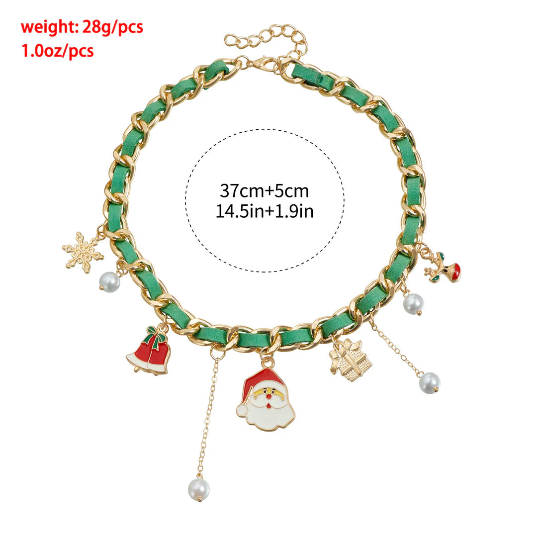 Aoaome Christmas Ribbon Braided Fashion Party Necklaces And Bracelets