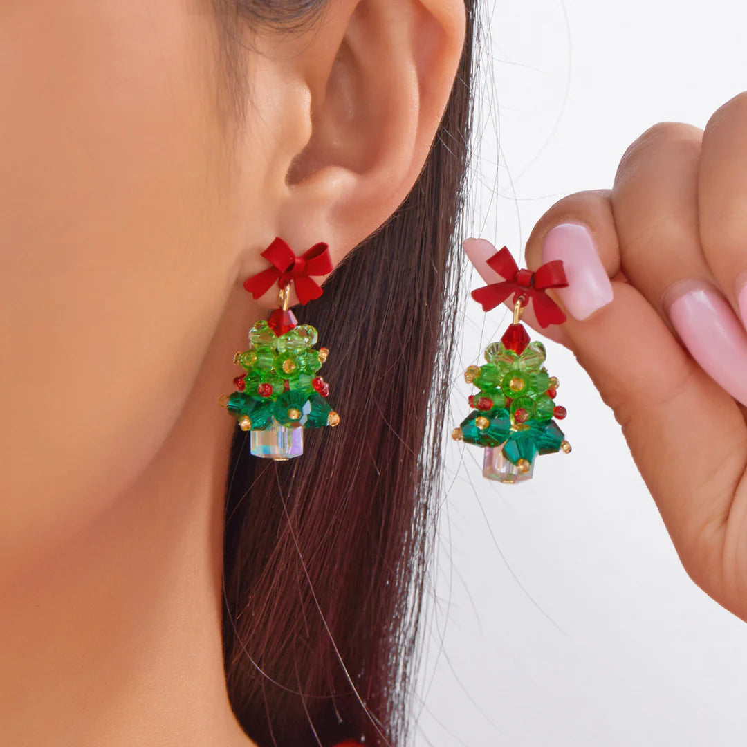 Aoaome Christmas Tree Gingerbread Man Fashionable Cute Versatile Earrings