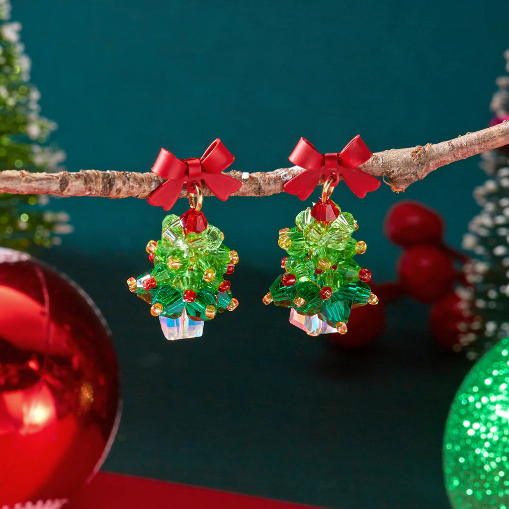 Aoaome Christmas Tree Gingerbread Man Fashionable Cute Versatile Earrings