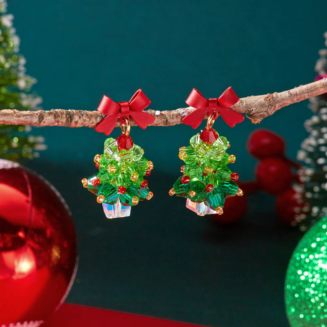 Aoaome Christmas Tree Gingerbread Man Fashionable Cute Versatile Earrings