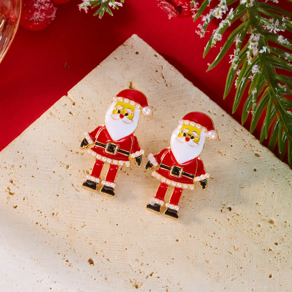 Aoaome Christmas Tree Gingerbread Man Fashionable Cute Versatile Earrings