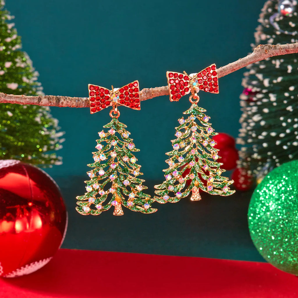 Aoaome Christmas Tree Gingerbread Man Fashionable Cute Versatile Earrings