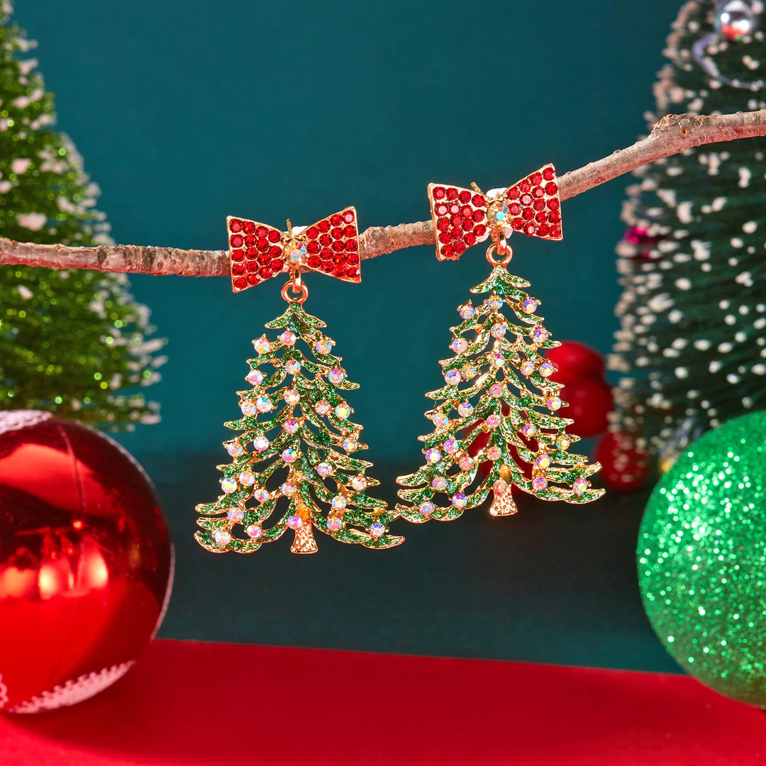 Aoaome Christmas Tree Gingerbread Man Fashionable Cute Versatile Earrings