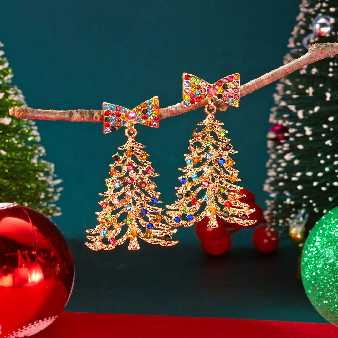 Aoaome Christmas Tree Gingerbread Man Fashionable Cute Versatile Earrings