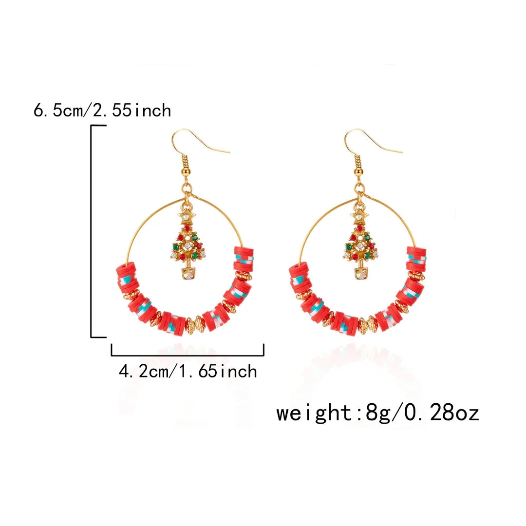 Aoaome Christmas Tree Versatile Snowflake Bell Tassel Earrings