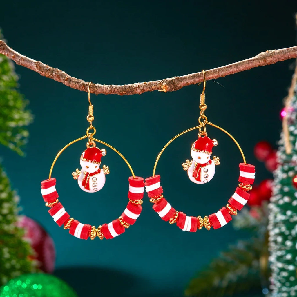 Aoaome Christmas Tree Versatile Snowflake Bell Tassel Earrings