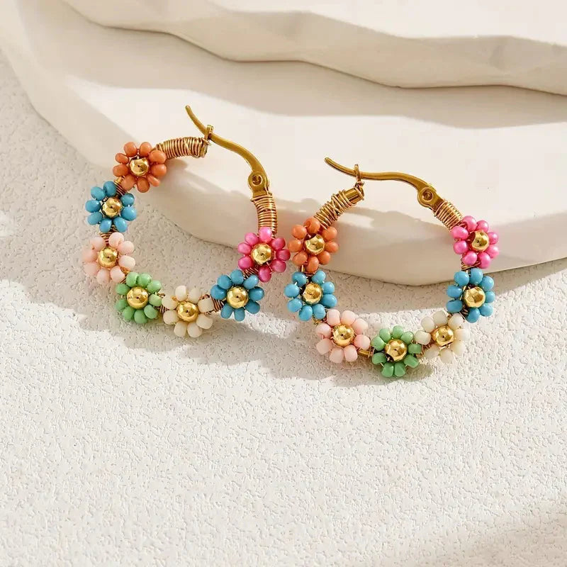 Aoaome Colorful Flower Handmade Earrings
