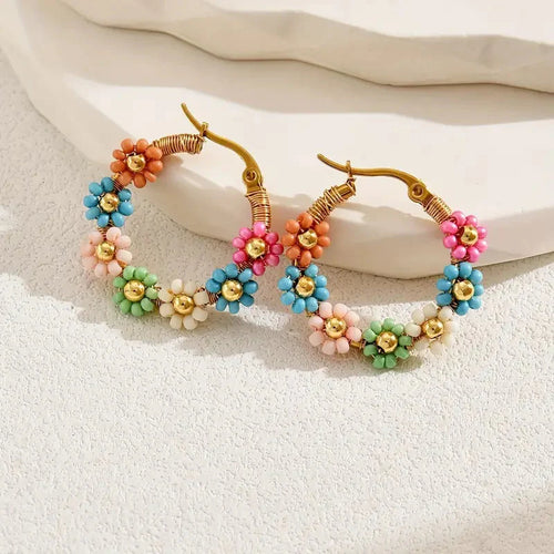 Aoaome Colorful Flower Handmade Earrings