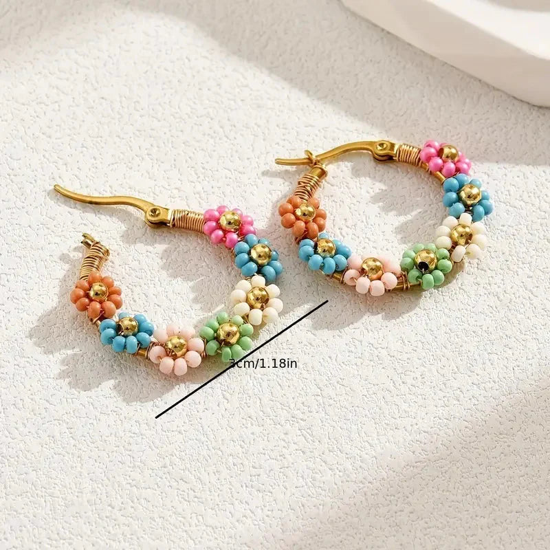 Aoaome Colorful Flower Handmade Earrings