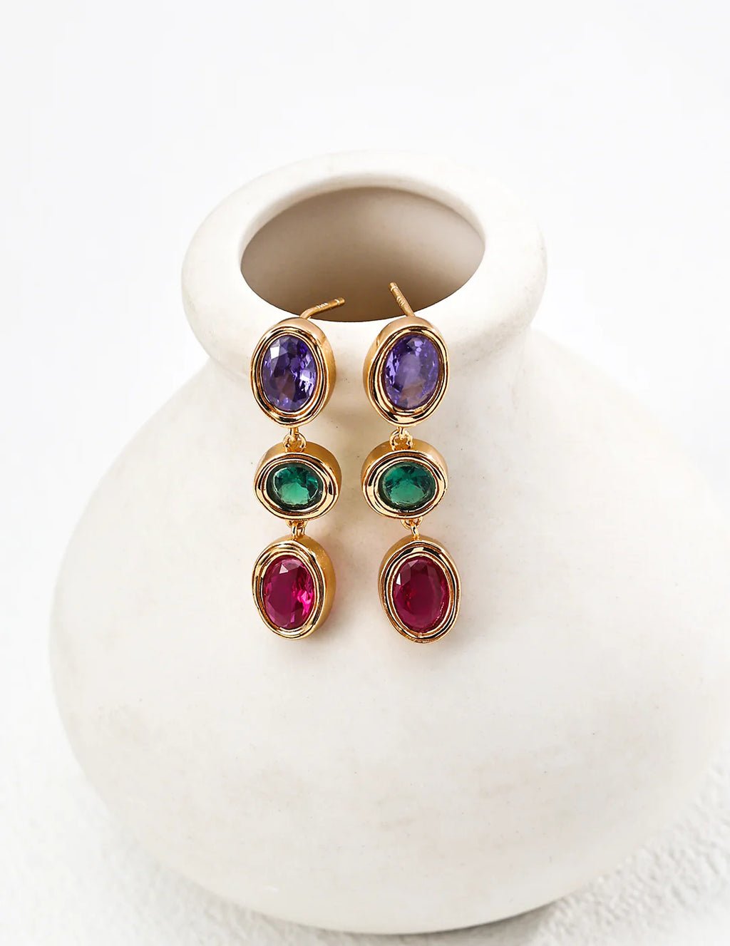 Aoaome Colorful Zirconia Palace Collection Bracelet Earrings