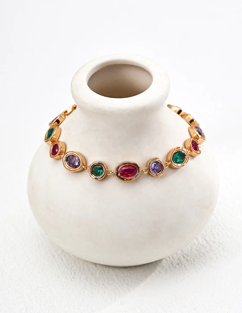 Aoaome Colorful Zirconia Palace Collection Bracelet Earrings