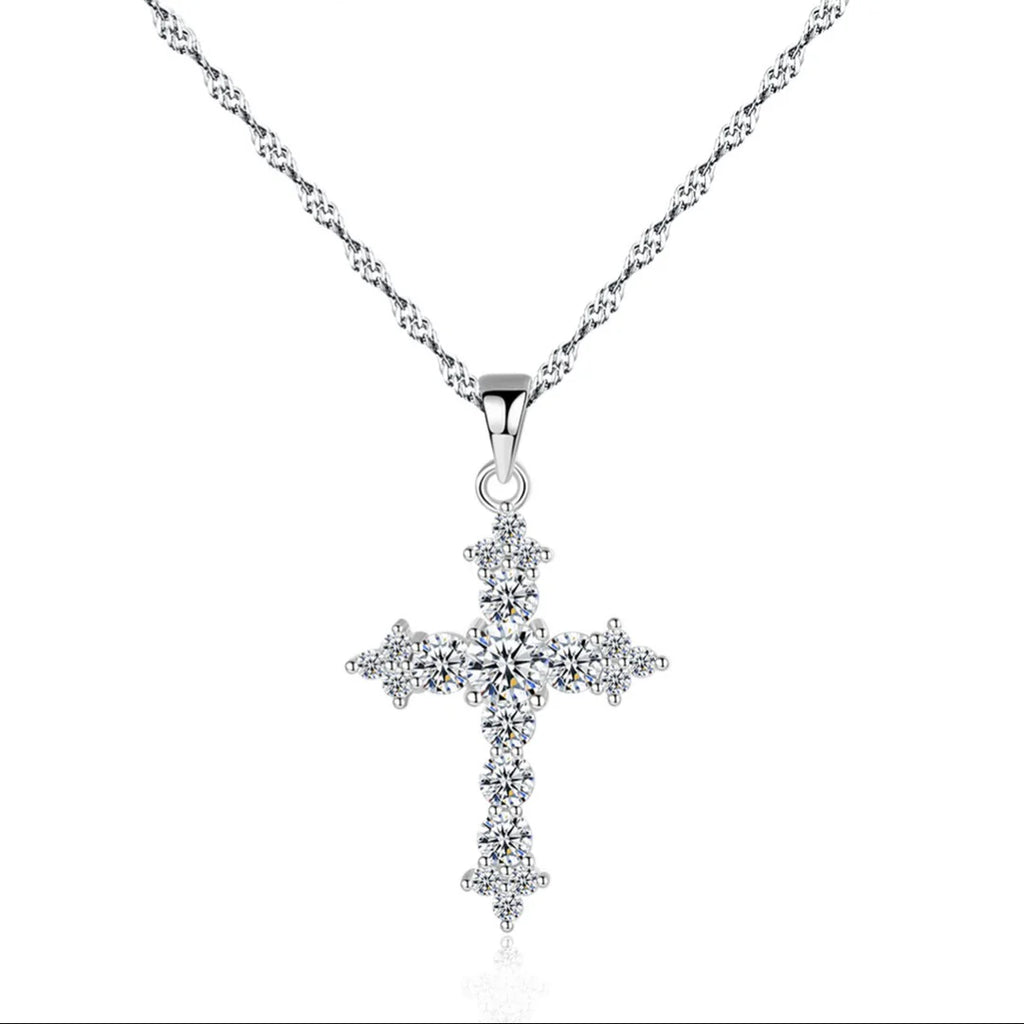 Aoaome Cross Zirconia Necklaces