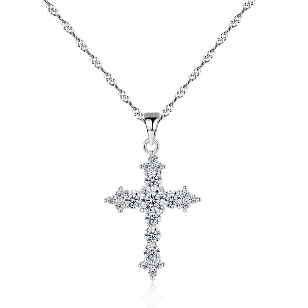 Aoaome Cross Zirconia Necklaces