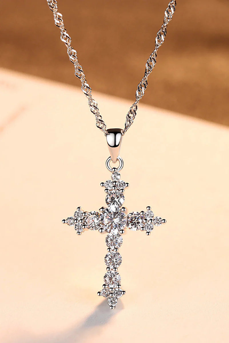 Aoaome Cross Zirconia Necklaces
