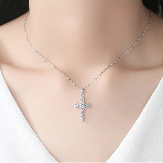 Aoaome Cross Zirconia Necklaces