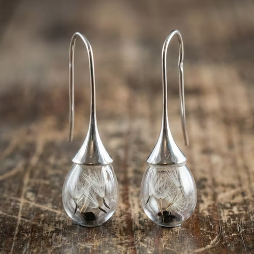 Aoaome Dandelion Pendant Earrings