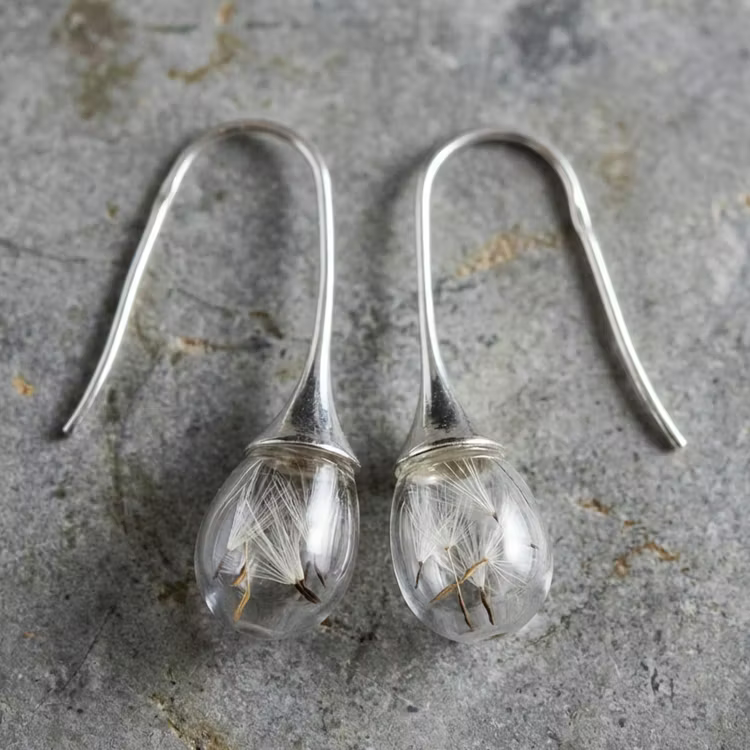 Aoaome Dandelion Pendant Earrings