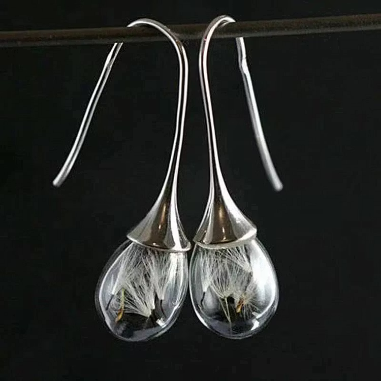 Aoaome Dandelion Pendant Earrings