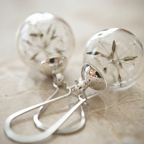 Aoaome Dandelion Silver Earrings