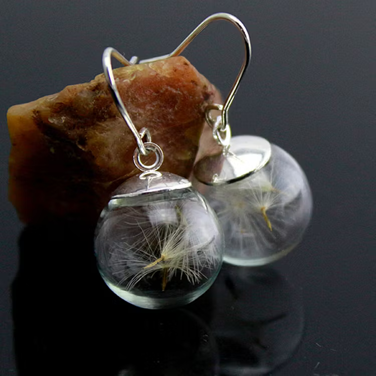 Aoaome Dandelion Silver Earrings